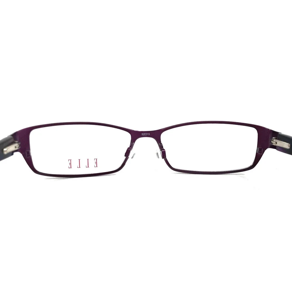 Elle Eyeglasses Frames EL13320 PU Shiny Purple Rectangle Full Rim 52-15-135